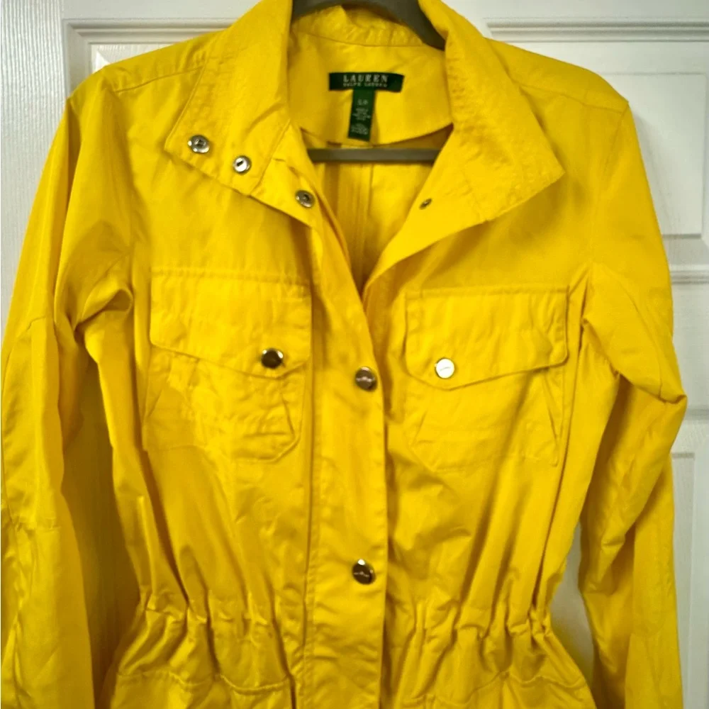 Ralph Lauren Yellow Women’s Windbreaker Jacket Small Utility Lightweight Casual - Picture 4 of 16